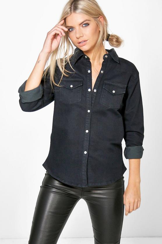 Phoebe Stretch Slim Denim Shirt